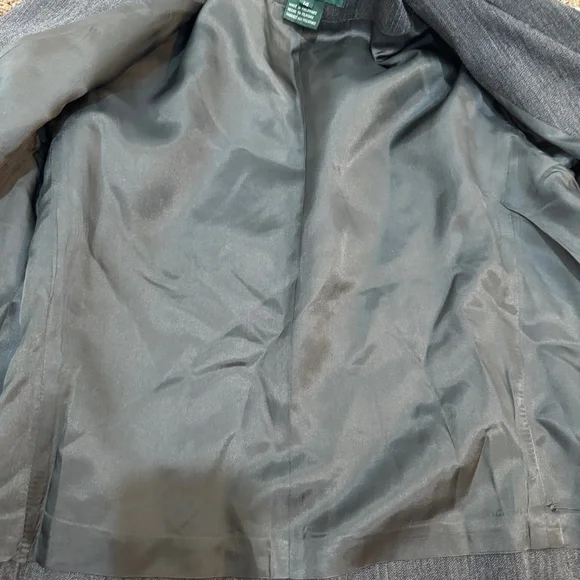 Ralph Lauren LRL Wool Blend 3 Button Blazer Jacket Women's Sz 14 Gray Academia - Picture 6 of 9